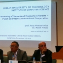 Konferencja o Jedwabnym Szlaku 1, Samrkanda 2018, z lewej J.Montusiewicz, za pulpitem M.Miłosz_k